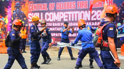 Adu Skill Personil Damkar Se – Sulteng di HUT 106 Pemadam dan Penyelamatan