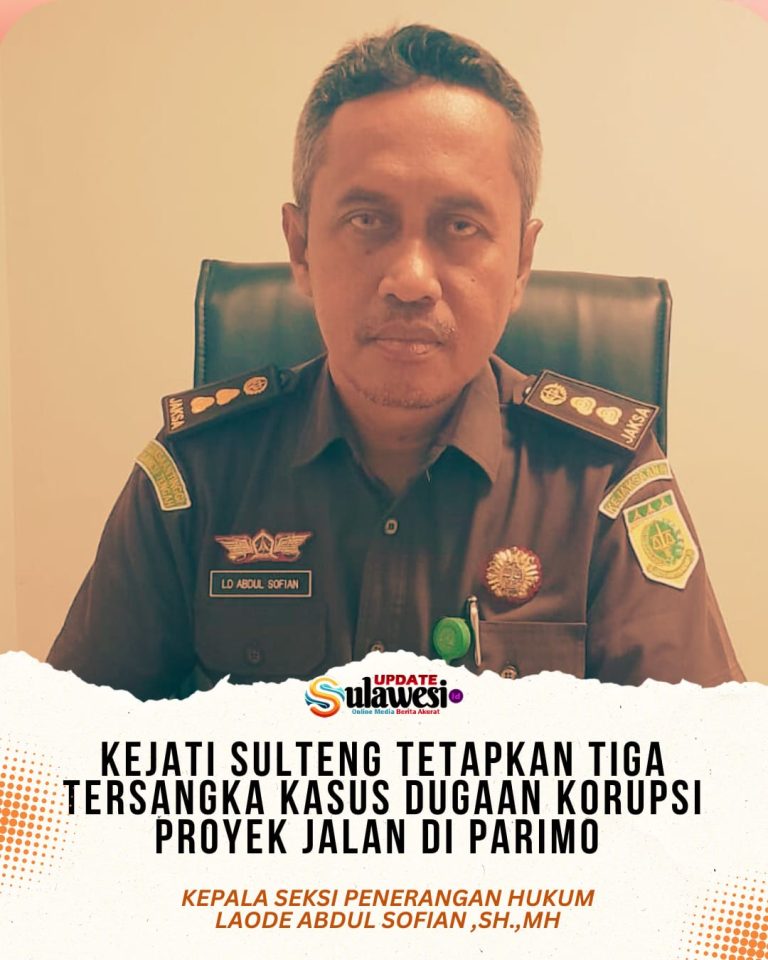 Kejati Sulteng Tetapkan Tiga Tersangka Kasus Dugaan Korupsi Proyek Jalan di Parimo