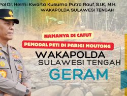 Namanya di Catut Pemodal PETI di Parigi Moutong, Wakapolda Sulawesi Tengah Geram