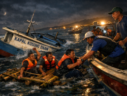 “Kapal Kosong Enam” Tenggelam, Evakuasi Cepat Selamatkan Semua ABK